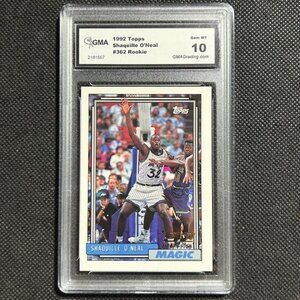 1992-93 Topps Shaquille O'Neal Rc Rookie GMA 10 Gem MINT orlando Magic HOF